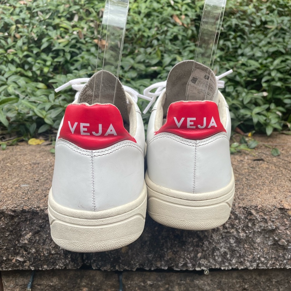Veja White Sneakers with Navy and Red - Picture 7 of 12